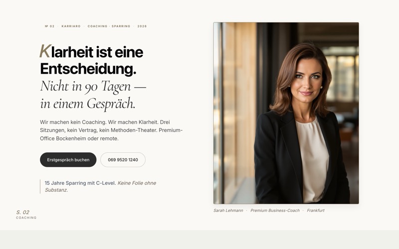 Beispiel-Website für Coaching und Beratung mit Online-Terminbuchung