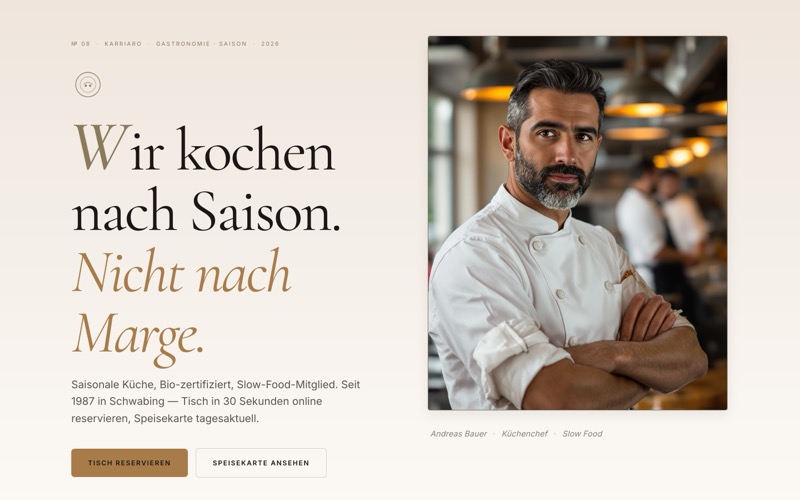 Beispiel-Website für ein Restaurant mit Online-Reservierung